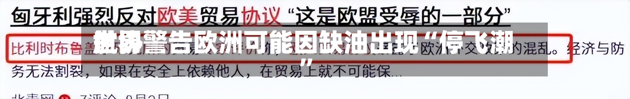 世界航协警告欧洲可能因缺油出现“停飞潮”-第3张图片