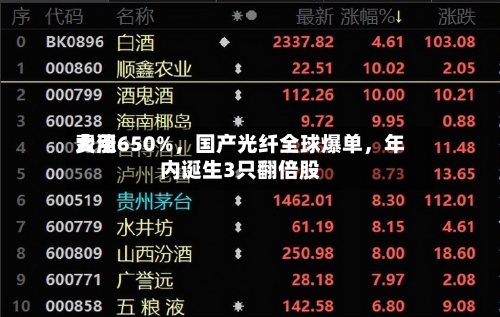 费用大涨650%	，国产光纤全球爆单，年内诞生3只翻倍股-第2张图片