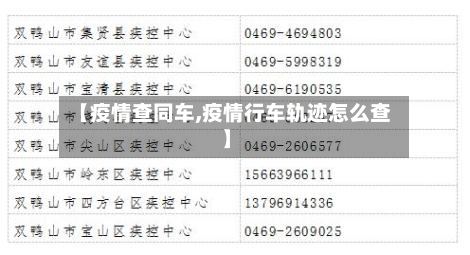 【疫情查同车,疫情行车轨迹怎么查】