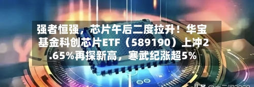强者恒强，芯片午后二度拉升！华宝基金科创芯片ETF（589190）上冲2.65%再探新高，寒武纪涨超5%