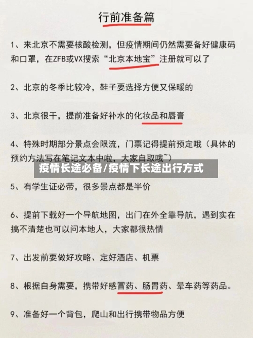 疫情长途必备/疫情下长途出行方式