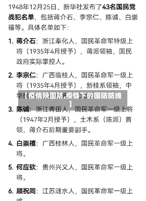 【疫情殃国防,疫情下的国防防线】