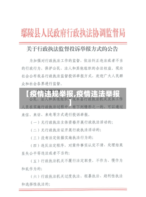 【疫情违规举报,疫情违法举报】