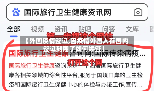 【外国疫情签证,因疫情外国人在国内签证到期了如何续签】