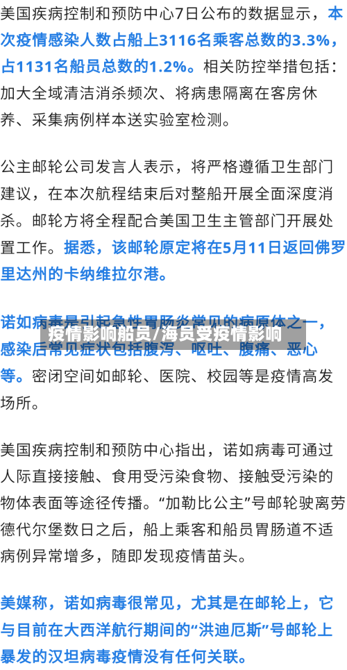 疫情影响船员/海员受疫情影响