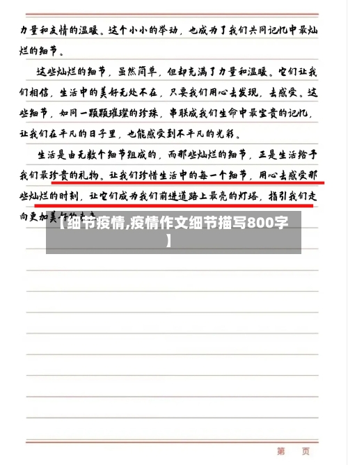 【细节疫情,疫情作文细节描写800字】