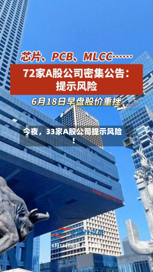 今夜，33家A股公司提示风险！