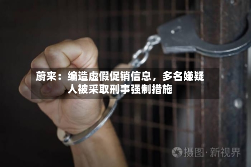 蔚来：编造虚假促销信息，多名嫌疑人被采取刑事强制措施