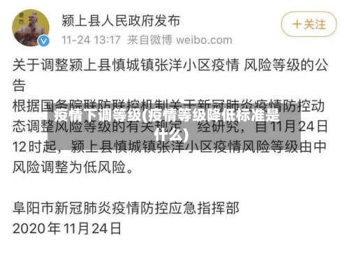 疫情下调等级(疫情等级降低标准是什么)