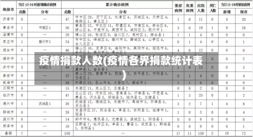 疫情捐款人数(疫情各界捐款统计表)