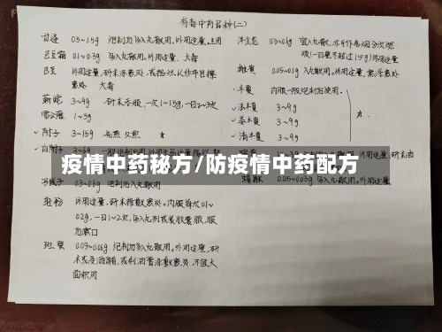 疫情中药秘方/防疫情中药配方